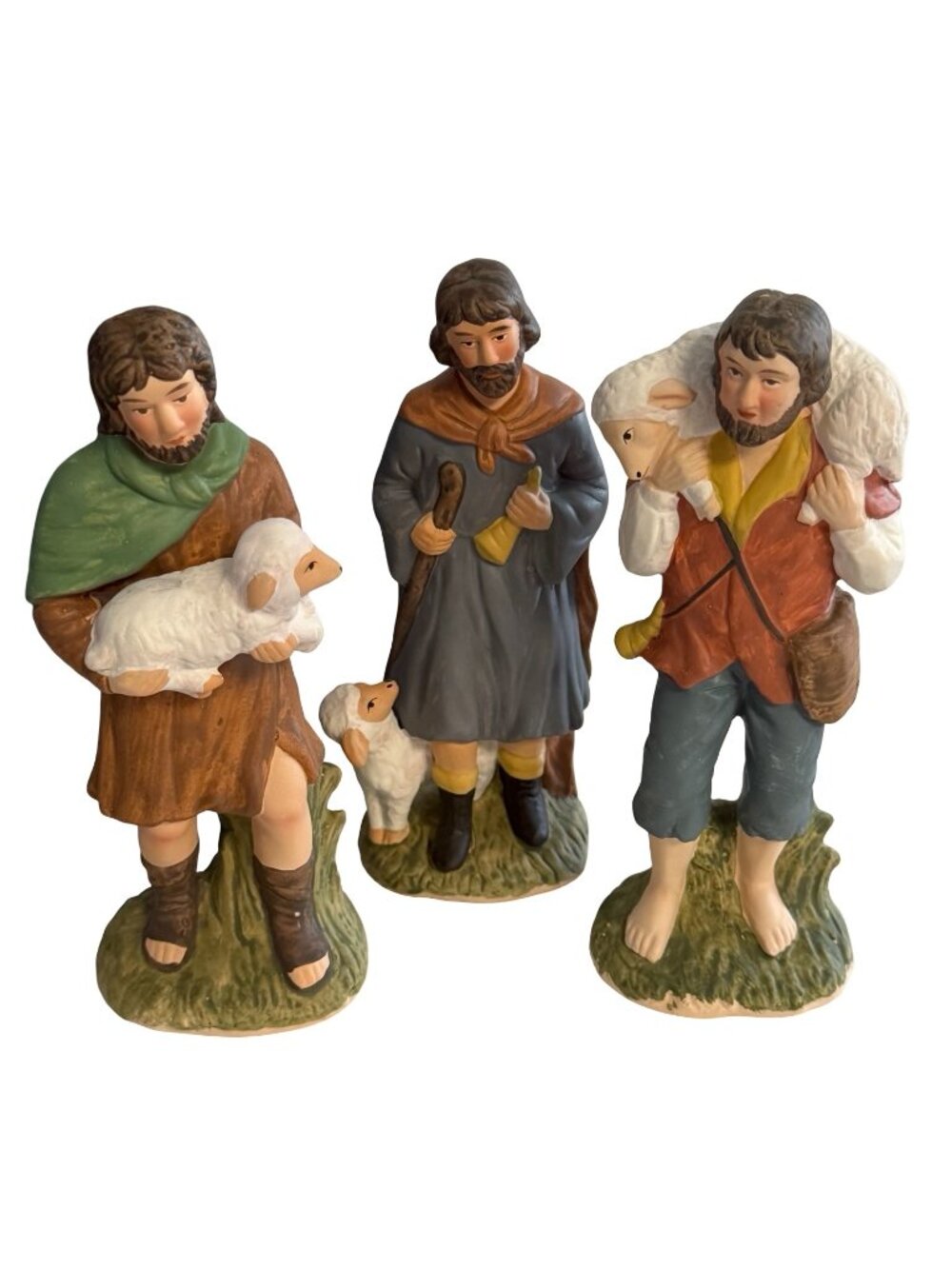 Vintage HOMCO Shepherd Nativity Figurines Set of 3 Taiwan 5209 Christmas Decor